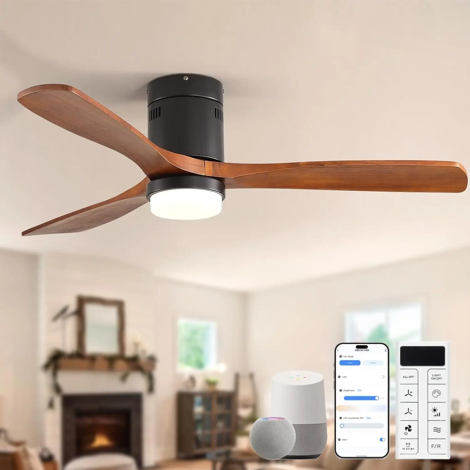 Ceiling Fan Mount - 52 Inch Smart Ceiling Fans with