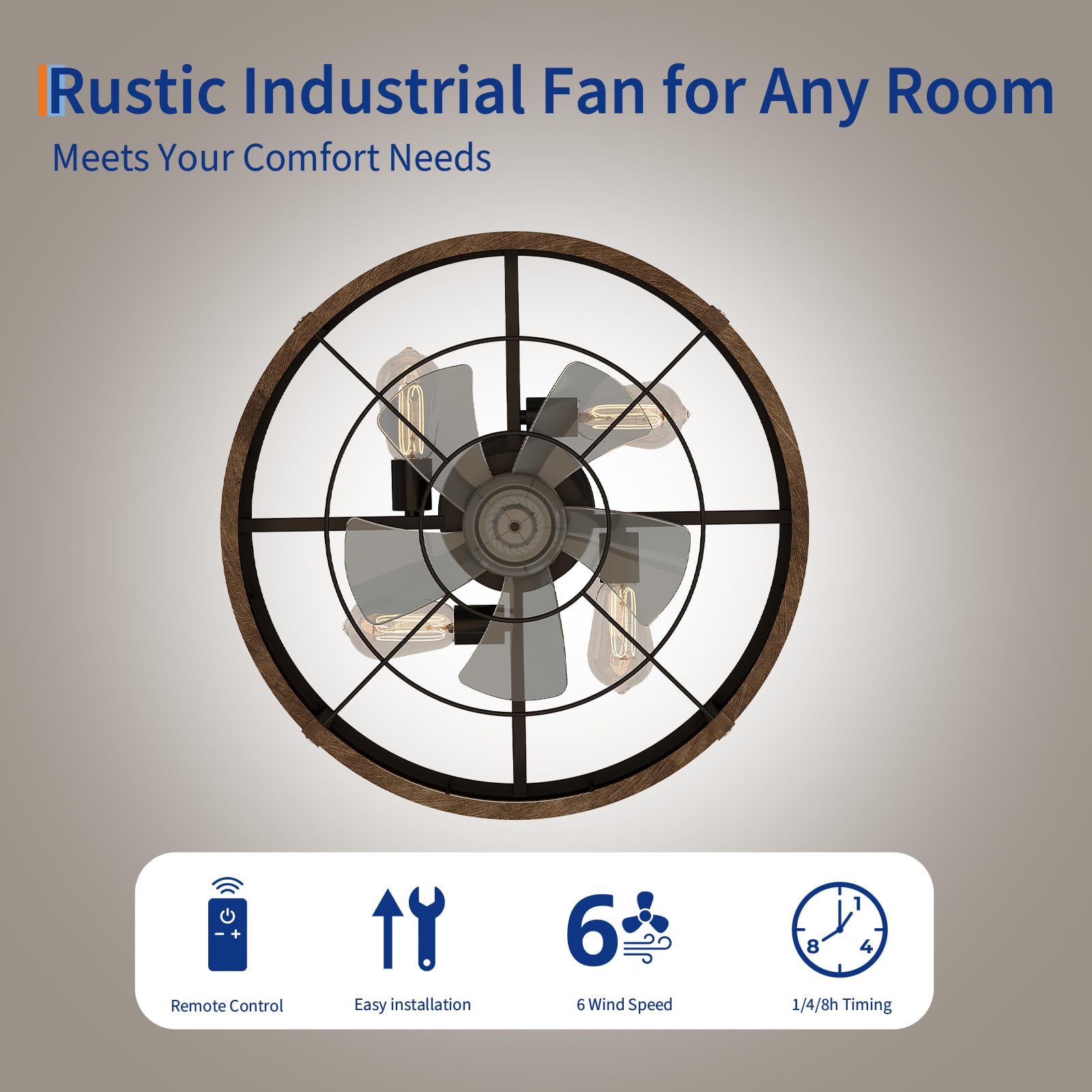 20'' Caged Flush Mount Ceiling - Ceiling Fan Mount ulasan dan harga