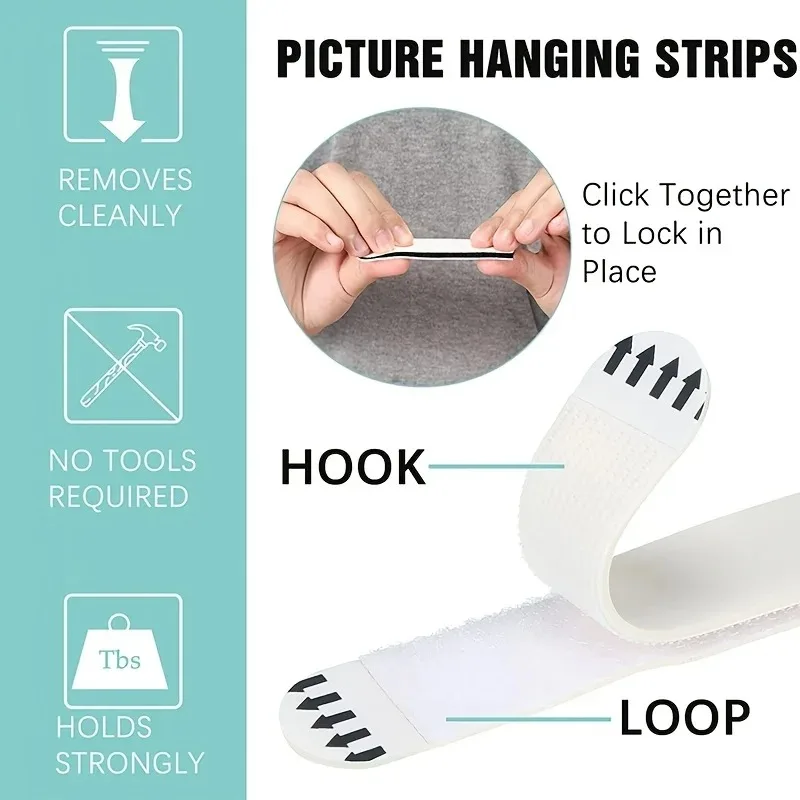 2026-48Pcs Photo Frame Fixing  - Picture Hanging Strip ulasan dan harga