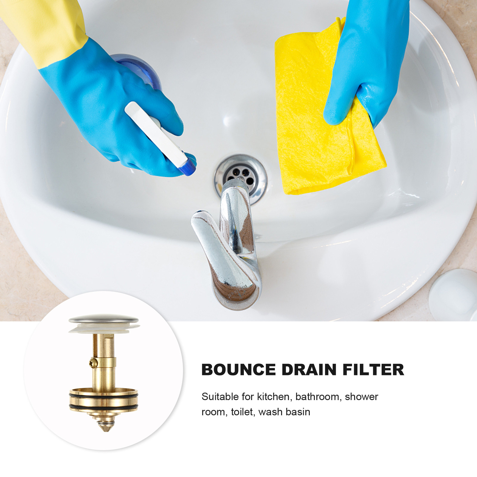 1Pcs Downpipe Button Bounce Dr - Sink Drain Strainer ulasan dan harga