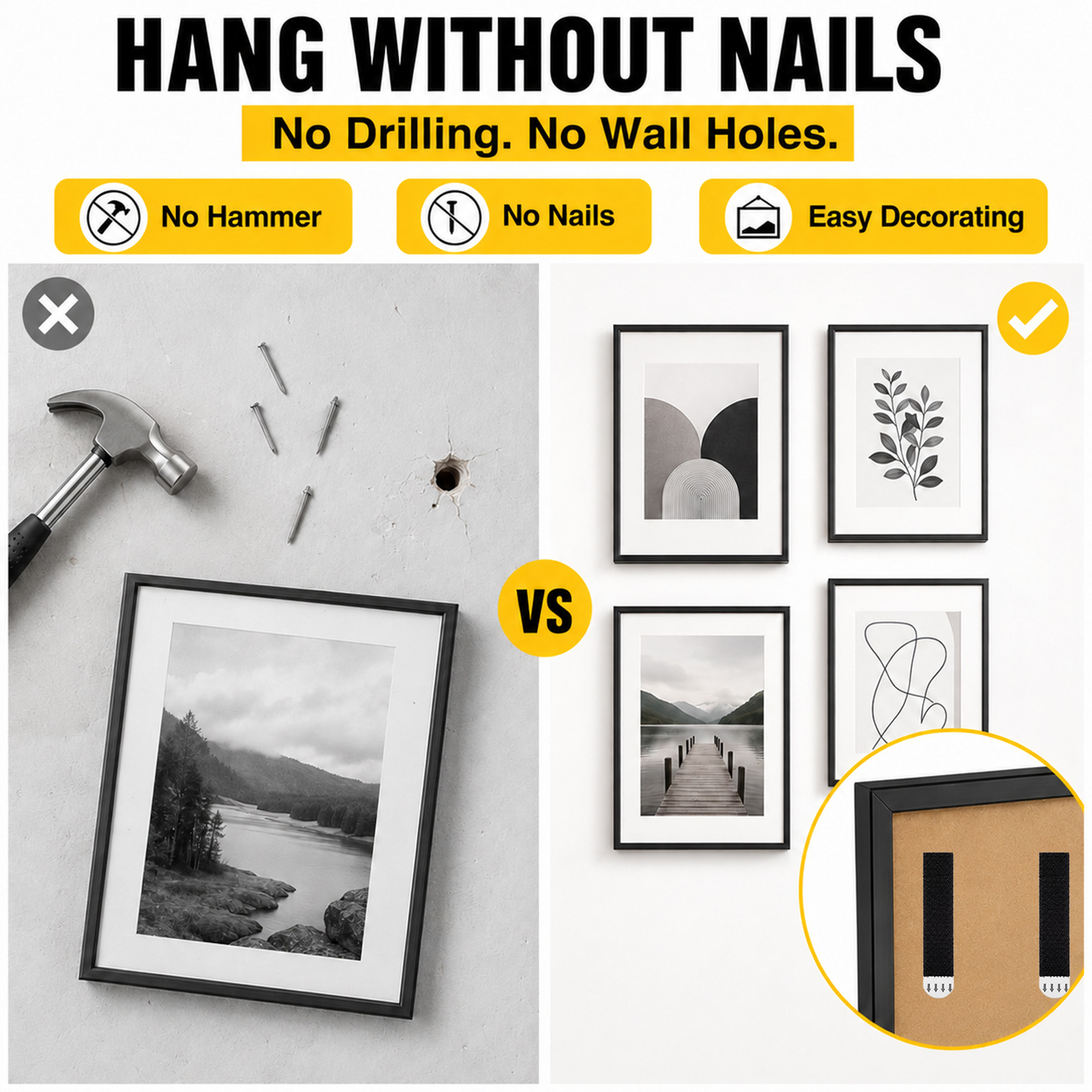 Damage Free Picture Hanging St - Picture Hanging Strip ulasan dan harga