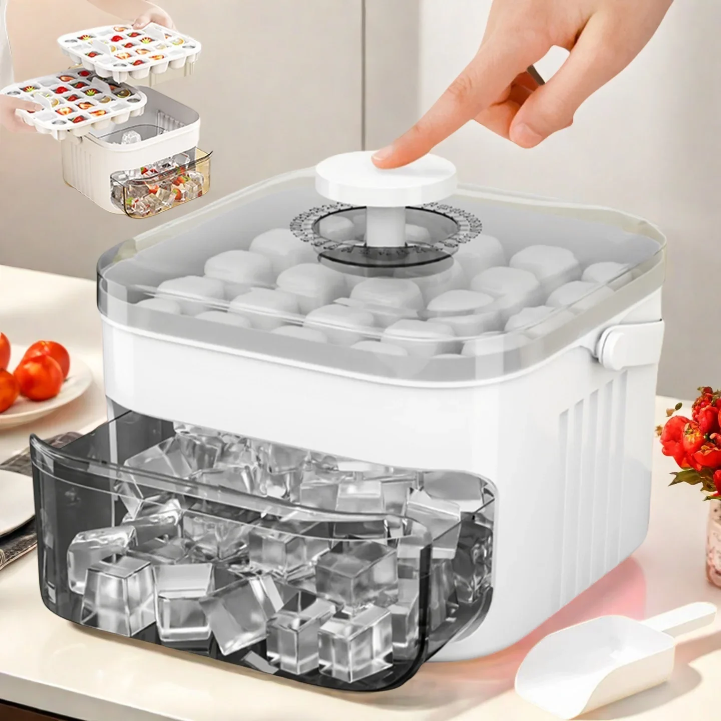 Cube Ice Maker with Easy Press - Home Improvement Mall ulasan dan harga